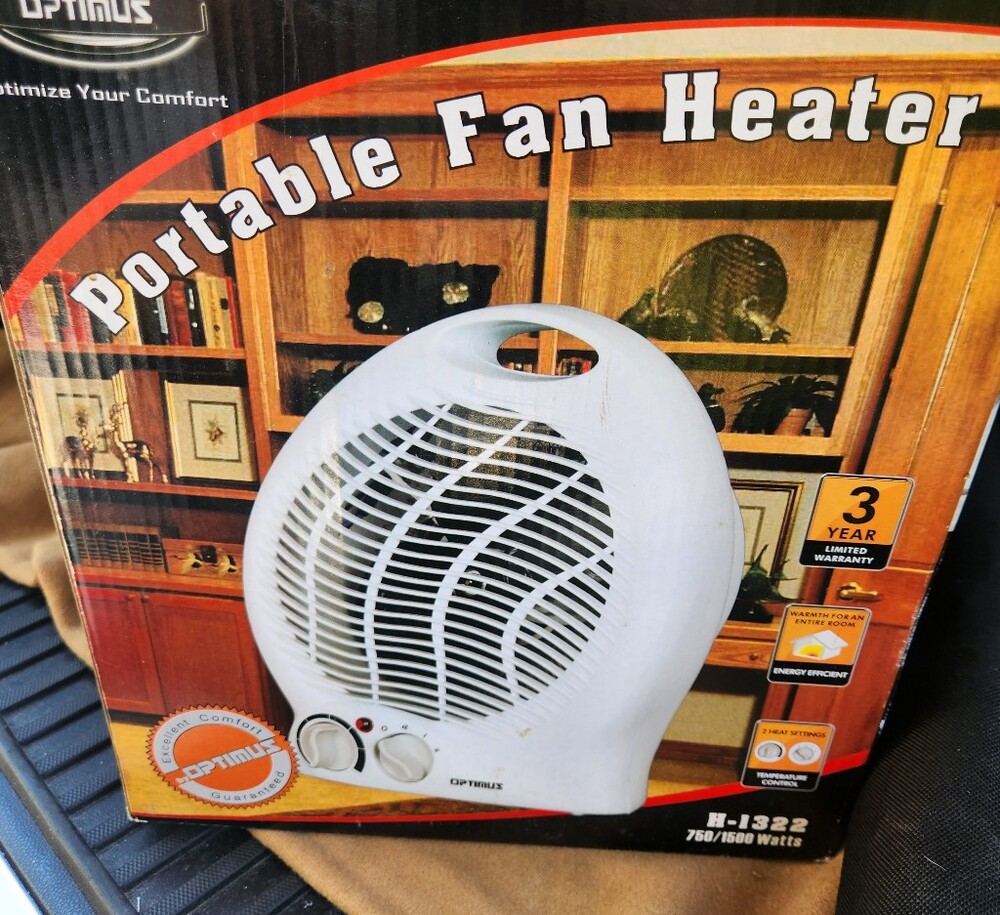 White Portable Fan Heater - Compact Personal Heater